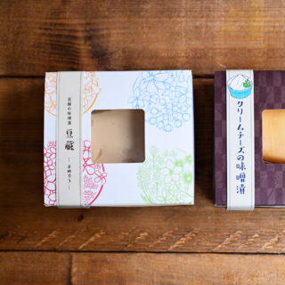 「豆蔵・クリームチーズの味噌漬」パッケージ